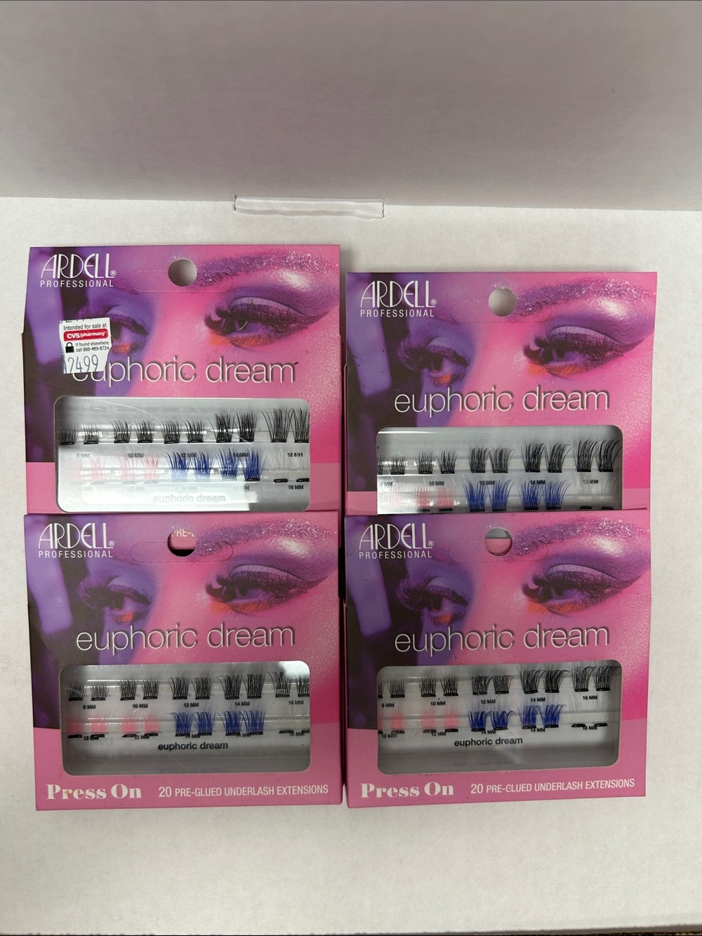 4 X Ardell Euphoric Dream Press-On 20 pre-glued Underlash Extensions - NWT